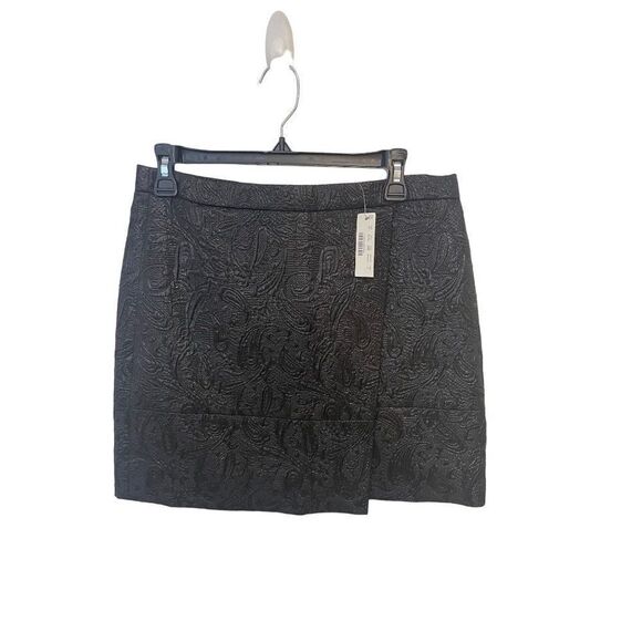 J. Crew Skirt Style B4754 Origami Skirt Black Metallic Size 4 NWT - Picture 2 of 6